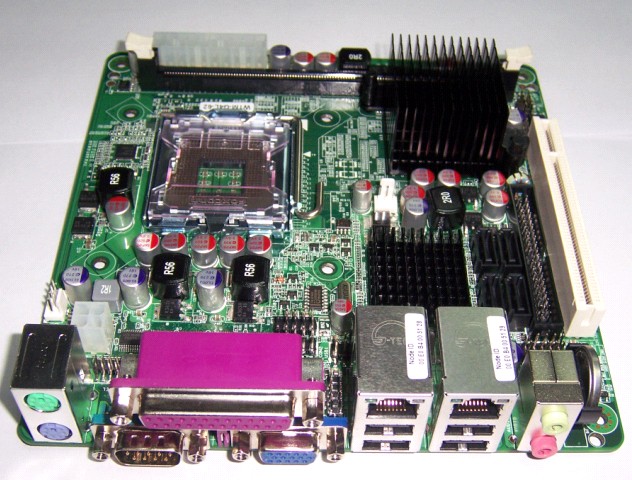 MINI-ITX G41双网口，双VGA,板载24位LVDS,DDR3代内存，一体机主板